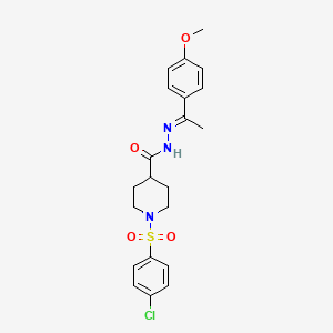 1-[(4-chlorophenyl)sulfonyl]-N'-[(1E)-1-(4-methoxyphenyl)ethylidene]piperidine-4-carbohydrazide