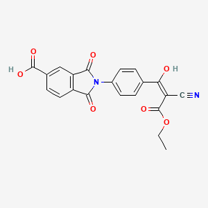 2-{4-[(1E)-2-cyano-3-ethoxy-1-hydroxy-3-oxoprop-1-en-1-yl]phenyl}-1,3-dioxo-2,3-dihydro-1H-isoindole-5-carboxylic acid