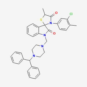 molecular formula C36H35ClN4O2S B15008948 3'-(3-Chloro-4-methylphenyl)-1-{[4-(diphenylmethyl)piperazin-1-YL]methyl}-5'-methyl-1,2-dihydrospiro[indole-3,2'-[1,3]thiazolidine]-2,4'-dione 