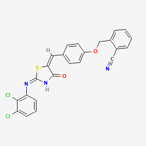 2-({4-[(E)-{(2Z)-2-[(2,3-dichlorophenyl)imino]-4-oxo-1,3-thiazolidin-5-ylidene}methyl]phenoxy}methyl)benzonitrile