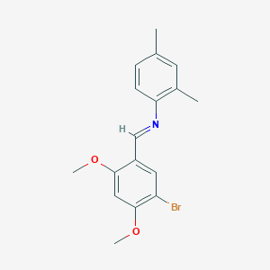 molecular formula C17H18BrNO2 B15008954 N-[(E)-(5-Bromo-2,4-dimethoxyphenyl)methylidene]-2,4-dimethylaniline 