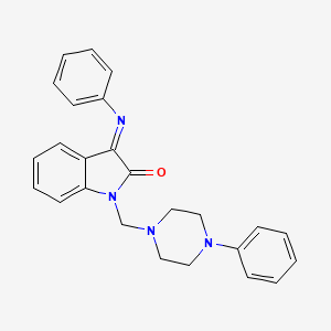 (3Z)-3-(phenylimino)-1-[(4-phenylpiperazin-1-yl)methyl]-1,3-dihydro-2H-indol-2-one