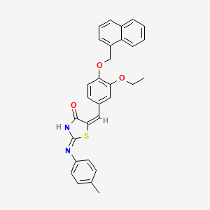 molecular formula C30H26N2O3S B15009000 (5E)-5-[[3-ethoxy-4-(naphthalen-1-ylmethoxy)phenyl]methylidene]-2-(4-methylanilino)-1,3-thiazol-4-one 