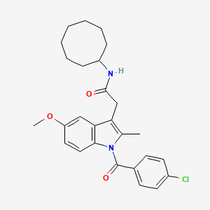 molecular formula C27H31ClN2O3 B15009005 2-{1-[(4-chlorophenyl)carbonyl]-5-methoxy-2-methyl-1H-indol-3-yl}-N-cyclooctylacetamide 