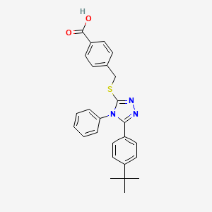 4-({[5-(4-tert-butylphenyl)-4-phenyl-4H-1,2,4-triazol-3-yl]sulfanyl}methyl)benzoic acid