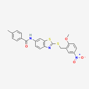 N-{2-[(2-methoxy-5-nitrobenzyl)sulfanyl]-1,3-benzothiazol-6-yl}-4-methylbenzamide