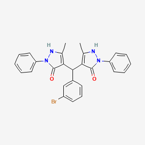 molecular formula C27H23BrN4O2 B15009047 4,4'-[(3-bromophenyl)methanediyl]bis(3-methyl-1-phenyl-1H-pyrazol-5-ol) 