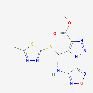 Methyl 1-(4-amino-1,2,5-oxadiazol-3-yl)-5-[(5-methyl-1,3,4-thiadiazol-2-yl)sulfanylmethyl]triazole-4-carboxylate