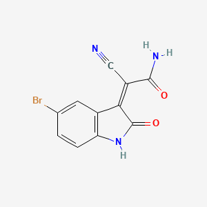 (2Z)-2-(5-bromo-2-oxo-1,2-dihydro-3H-indol-3-ylidene)-2-cyanoethanamide