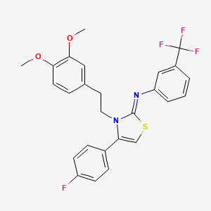 molecular formula C26H22F4N2O2S B15009095 N-[(2Z)-3-[2-(3,4-dimethoxyphenyl)ethyl]-4-(4-fluorophenyl)-1,3-thiazol-2(3H)-ylidene]-3-(trifluoromethyl)aniline 