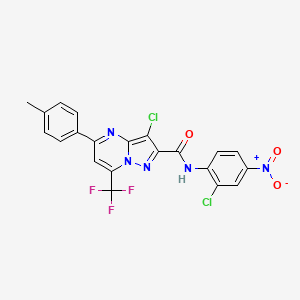 3-chloro-N-(2-chloro-4-nitrophenyl)-5-(4-methylphenyl)-7-(trifluoromethyl)pyrazolo[1,5-a]pyrimidine-2-carboxamide