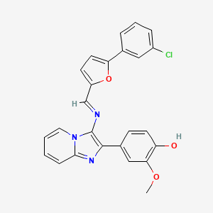 4-[3-({(E)-[5-(3-chlorophenyl)furan-2-yl]methylidene}amino)imidazo[1,2-a]pyridin-2-yl]-2-methoxyphenol