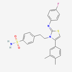 4-{2-[(2Z)-4-(3,4-dimethylphenyl)-2-[(4-fluorophenyl)imino]-1,3-thiazol-3(2H)-yl]ethyl}benzenesulfonamide