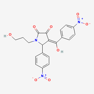 3-hydroxy-1-(3-hydroxypropyl)-5-(4-nitrophenyl)-4-[(4-nitrophenyl)carbonyl]-1,5-dihydro-2H-pyrrol-2-one