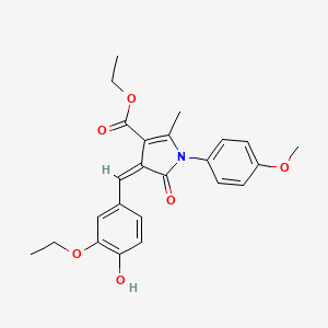 molecular formula C24H25NO6 B15009188 ethyl (4Z)-4-[(3-ethoxy-4-hydroxyphenyl)methylidene]-1-(4-methoxyphenyl)-2-methyl-5-oxo-4,5-dihydro-1H-pyrrole-3-carboxylate 