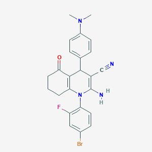 2-Amino-1-(4-bromo-2-fluorophenyl)-4-(4-(dimethylamino)phenyl)-5-oxo-1,4,5,6,7,8-hexahydroquinoline-3-carbonitrile