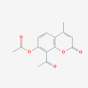 molecular formula C14H12O5 B15009194 8-acetyl-4-methyl-2-oxo-2H-chromen-7-yl acetate 