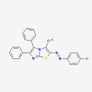 (2Z)-2-[2-(4-bromophenyl)hydrazinylidene]-5,6-diphenylimidazo[2,1-b][1,3]thiazol-3(2H)-one