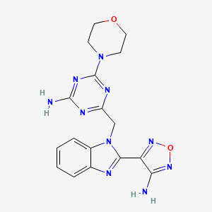 molecular formula C17H18N10O2 B15009207 4-{[2-(4-amino-1,2,5-oxadiazol-3-yl)-1H-benzimidazol-1-yl]methyl}-6-(morpholin-4-yl)-1,3,5-triazin-2-amine 