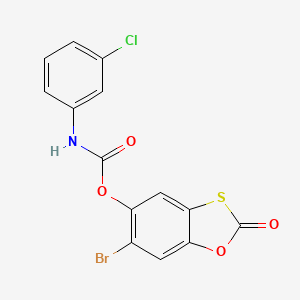 6-Bromo-2-oxo-1,3-benzoxathiol-5-yl (3-chlorophenyl)carbamate