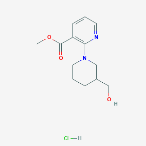 molecular formula C13H19ClN2O3 B1500931 Methyl 2-(3-(hydroxymethyl)piperidin-1-yl)nicotinate hydrochloride CAS No. 1185312-53-1