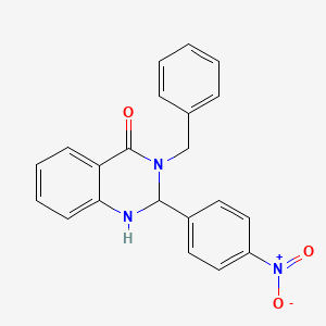 molecular formula C21H17N3O3 B15009324 3-benzyl-2-(4-nitrophenyl)-2,3-dihydroquinazolin-4(1H)-one 