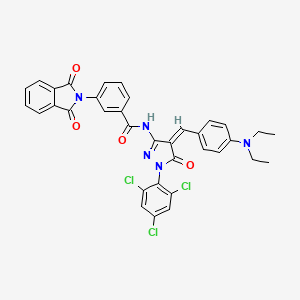 N-[(4Z)-4-[4-(diethylamino)benzylidene]-5-oxo-1-(2,4,6-trichlorophenyl)-4,5-dihydro-1H-pyrazol-3-yl]-3-(1,3-dioxo-1,3-dihydro-2H-isoindol-2-yl)benzamide