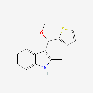 molecular formula C15H15NOS B15009351 3-[methoxy(thiophen-2-yl)methyl]-2-methyl-1H-indole 