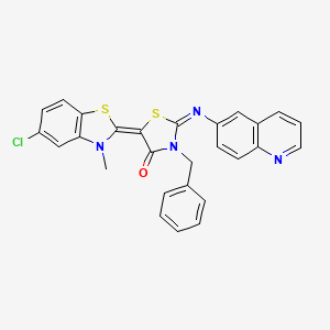 (2Z,5Z)-3-benzyl-5-(5-chloro-3-methyl-1,3-benzothiazol-2(3H)-ylidene)-2-(quinolin-6-ylimino)-1,3-thiazolidin-4-one