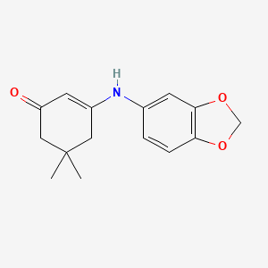 molecular formula C15H17NO3 B15009359 3-(1,3-Benzodioxol-5-ylamino)-5,5-dimethylcyclohex-2-en-1-one 