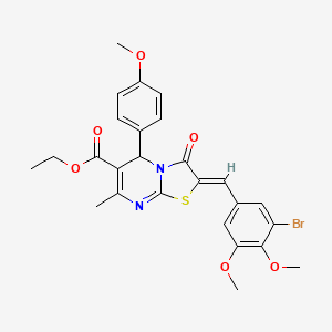 ethyl (2Z)-2-(3-bromo-4,5-dimethoxybenzylidene)-5-(4-methoxyphenyl)-7-methyl-3-oxo-2,3-dihydro-5H-[1,3]thiazolo[3,2-a]pyrimidine-6-carboxylate