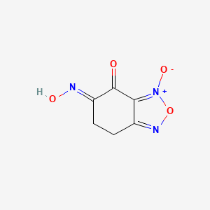 molecular formula C6H5N3O4 B15009402 (5E)-5-(hydroxyimino)-6,7-dihydro-2,1,3-benzoxadiazol-4(5H)-one 3-oxide 