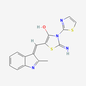 (5Z)-2-imino-5-[(2-methyl-1H-indol-3-yl)methylidene]-3-(1,3-thiazol-2-yl)-1,3-thiazolidin-4-one