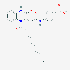 4-{[(1-Decanoyl-3-oxo-1,2,3,4-tetrahydroquinoxalin-2-yl)acetyl]amino}benzoic acid