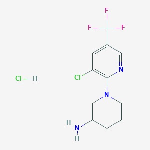 molecular formula C11H14Cl2F3N3 B1500947 1-(3-Chloro-5-(trifluoromethyl)pyridin-2-yl)piperidin-3-amine hydrochloride CAS No. 1185313-62-5