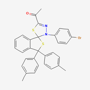 molecular formula C31H25BrN2OS2 B15009485 1-[3'-(4-bromophenyl)-3,3-bis(4-methylphenyl)-3H,3'H-spiro[2-benzothiophene-1,2'-[1,3,4]thiadiazol]-5'-yl]ethanone 