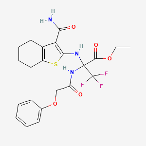 ethyl N-(3-carbamoyl-4,5,6,7-tetrahydro-1-benzothiophen-2-yl)-3,3,3-trifluoro-2-[(phenoxyacetyl)amino]alaninate