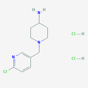 molecular formula C11H18Cl3N3 B1500955 1-(6-Chloro-pyridin-3-ylmethyl)-piperidin-4-ylamine dihydrochloride CAS No. 1185314-11-7