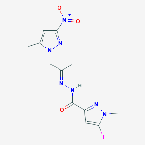 5-iodo-1-methyl-N'-[(2E)-1-(5-methyl-3-nitro-1H-pyrazol-1-yl)propan-2-ylidene]-1H-pyrazole-3-carbohydrazide