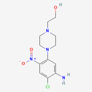 molecular formula C12H17ClN4O3 B15009585 2-[4-(5-Amino-4-chloro-2-nitrophenyl)piperazin-1-yl]ethanol 