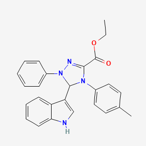 molecular formula C26H24N4O2 B15009599 ethyl 5-(1H-indol-3-yl)-4-(4-methylphenyl)-1-phenyl-4,5-dihydro-1H-1,2,4-triazole-3-carboxylate 