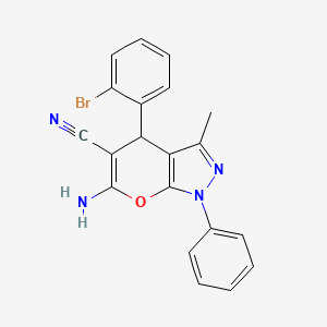 6-Amino-4-(2-bromophenyl)-3-methyl-1-phenyl-1,4-dihydropyrano[2,3-c]pyrazole-5-carbonitrile