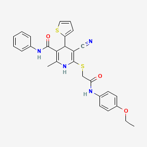 5-cyano-6-({2-[(4-ethoxyphenyl)amino]-2-oxoethyl}sulfanyl)-2-methyl-N-phenyl-4-(thiophen-2-yl)-1,4-dihydropyridine-3-carboxamide