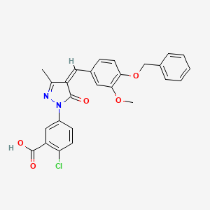 5-{(4Z)-4-[4-(benzyloxy)-3-methoxybenzylidene]-3-methyl-5-oxo-4,5-dihydro-1H-pyrazol-1-yl}-2-chlorobenzoic acid