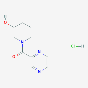 molecular formula C10H14ClN3O2 B1500966 (3-Hydroxy-piperidin-1-yl)-pyrazin-2-yl-methanone hydrochloride CAS No. 1185309-06-1