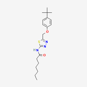 molecular formula C20H29N3O2S B15009678 N-{5-[(4-tert-butylphenoxy)methyl]-1,3,4-thiadiazol-2-yl}heptanamide 