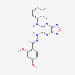 molecular formula C21H21N7O3 B15009688 6-[(2E)-2-(2,4-dimethoxybenzylidene)hydrazinyl]-N-(2,3-dimethylphenyl)[1,2,5]oxadiazolo[3,4-b]pyrazin-5-amine 