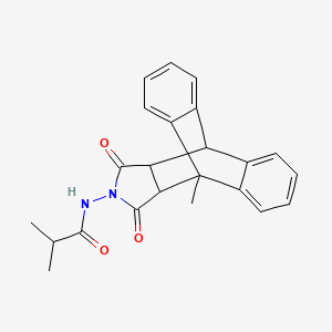 2-methyl-N-(1-methyl-16,18-dioxo-17-azapentacyclo[6.6.5.0~2,7~.0~9,14~.0~15,19~]nonadeca-2,4,6,9,11,13-hexaen-17-yl)propanamide (non-preferred name)