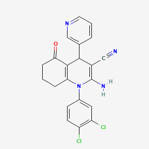 2-Amino-1-(3,4-dichlorophenyl)-5-oxo-4-(pyridin-3-yl)-1,4,5,6,7,8-hexahydroquinoline-3-carbonitrile