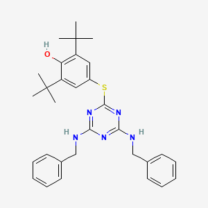 molecular formula C31H37N5OS B15009714 4-{[4,6-Bis(benzylamino)-1,3,5-triazin-2-yl]sulfanyl}-2,6-di-tert-butylphenol 